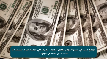 تراجع جديد في سعر الدولار مقابل الجنيه.. تعرف على قيمته اليوم السبت 23 أغسطس 2025 في البنوك
